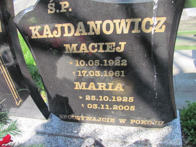Maria Kajdanowicz 1925 Bystrzyca Kłodzka - Grobonet - Wyszukiwarka osób pochowanych