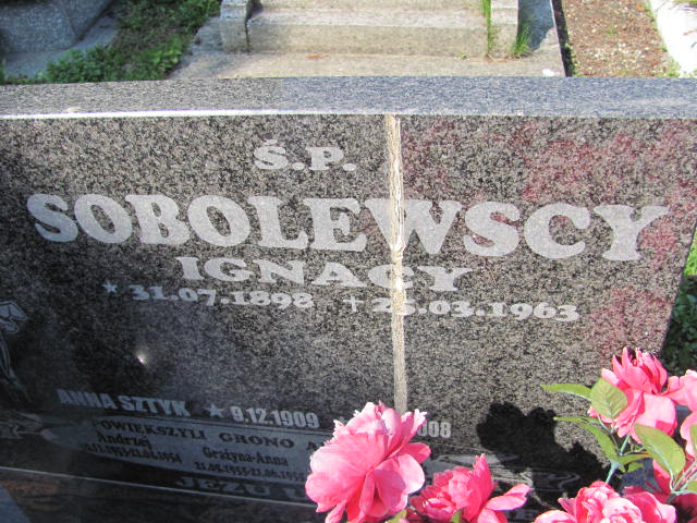 Ignacy Sobolewski 1898 Bystrzyca Kłodzka - Grobonet - Wyszukiwarka osób pochowanych