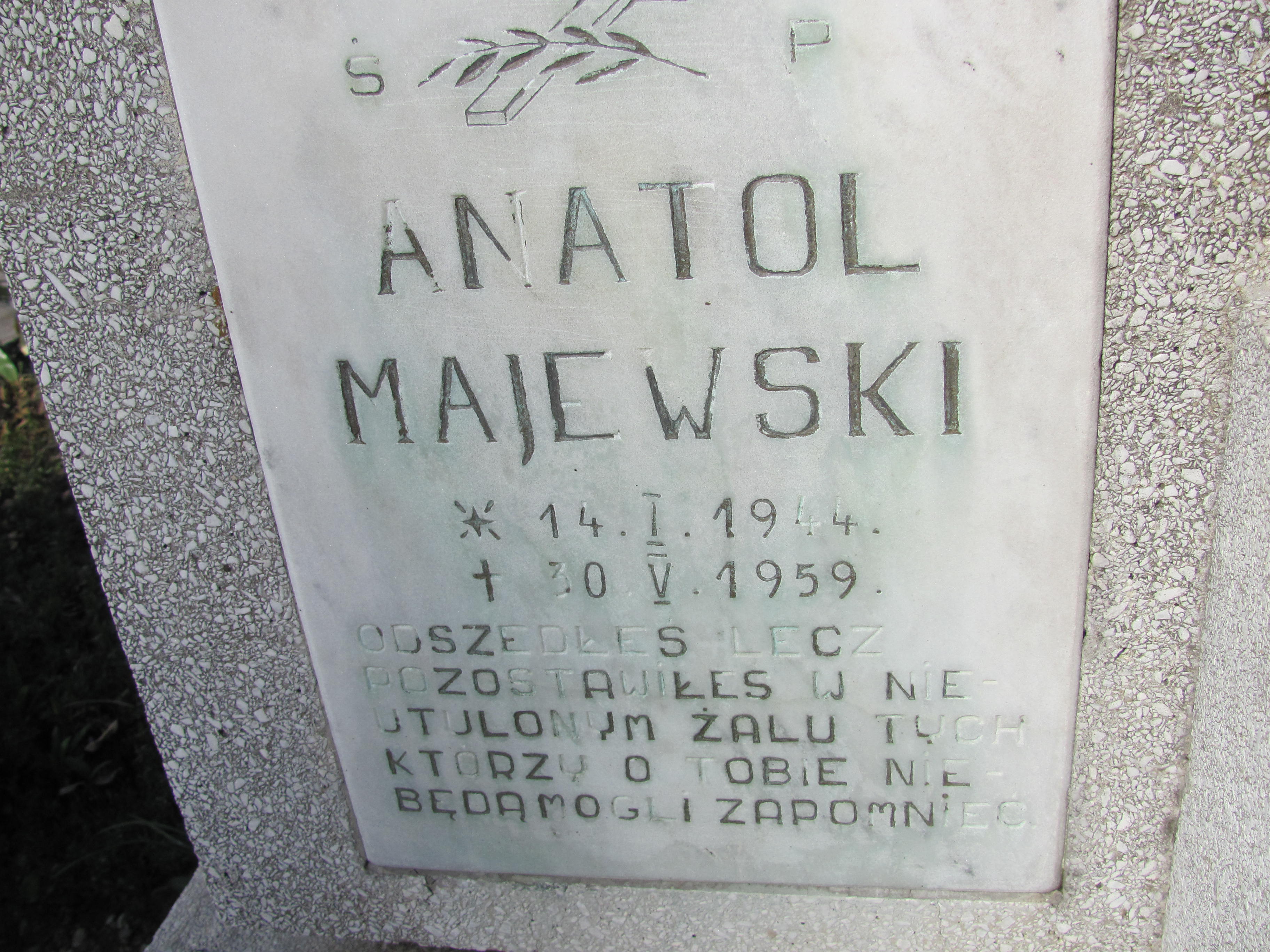 Anatol Majewski 1944 Bystrzyca Kłodzka - Grobonet - Wyszukiwarka osób pochowanych
