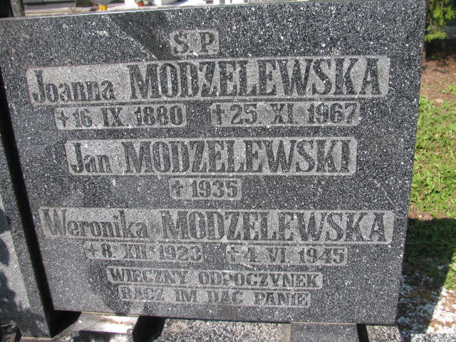 Joanna Modzelewska 1880 Bystrzyca Kłodzka - Grobonet - Wyszukiwarka osób pochowanych