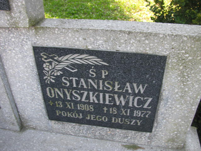Stanisław Onyszkiewicz 1908 Bystrzyca Kłodzka - Grobonet - Wyszukiwarka osób pochowanych