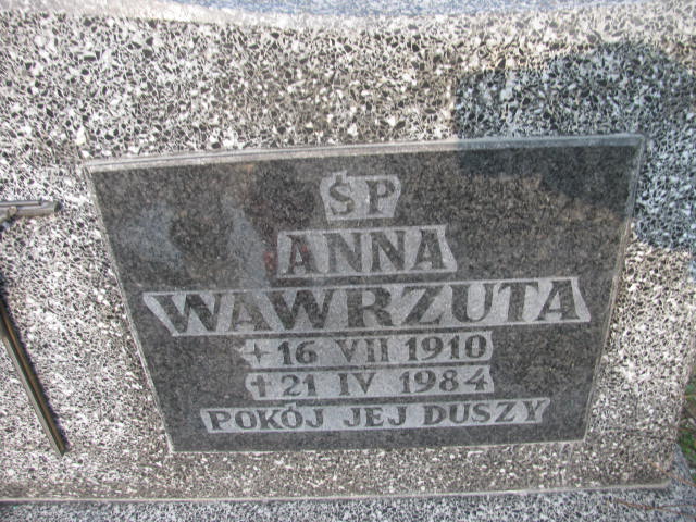 Anna Wawrzuta 1910 Bystrzyca Kłodzka - Grobonet - Wyszukiwarka osób pochowanych