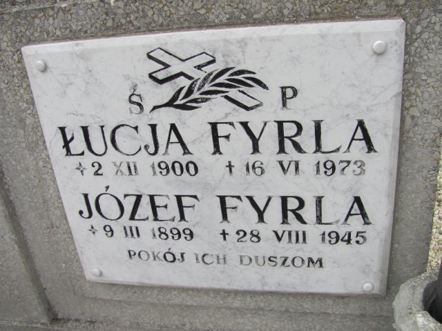 Józef Fyrla 1899 Bystrzyca Kłodzka - Grobonet - Wyszukiwarka osób pochowanych