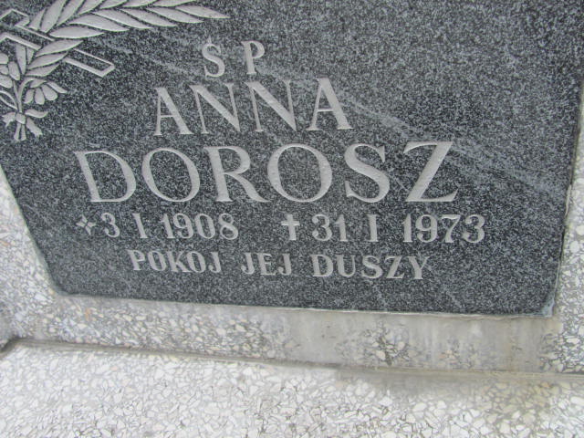 Anna Dorosz 1908 Bystrzyca Kłodzka - Grobonet - Wyszukiwarka osób pochowanych
