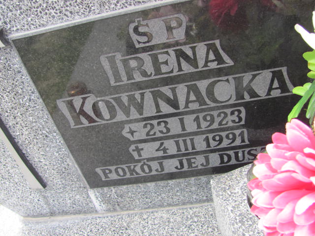 Irena Kownacka 1923 Bystrzyca Kłodzka - Grobonet - Wyszukiwarka osób pochowanych