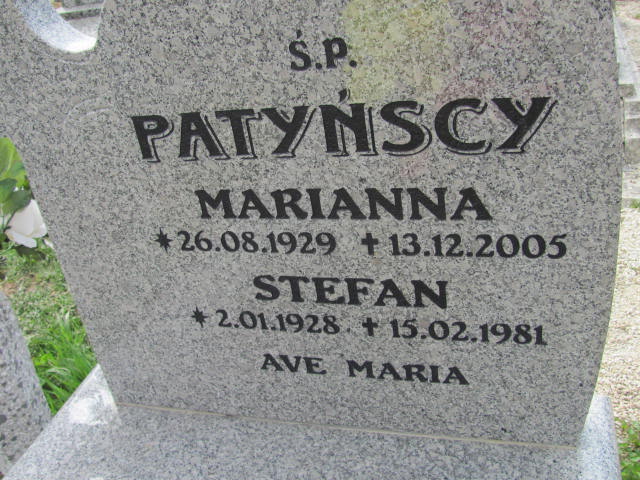 Stefan Patyński 1928 Bystrzyca Kłodzka - Grobonet - Wyszukiwarka osób pochowanych