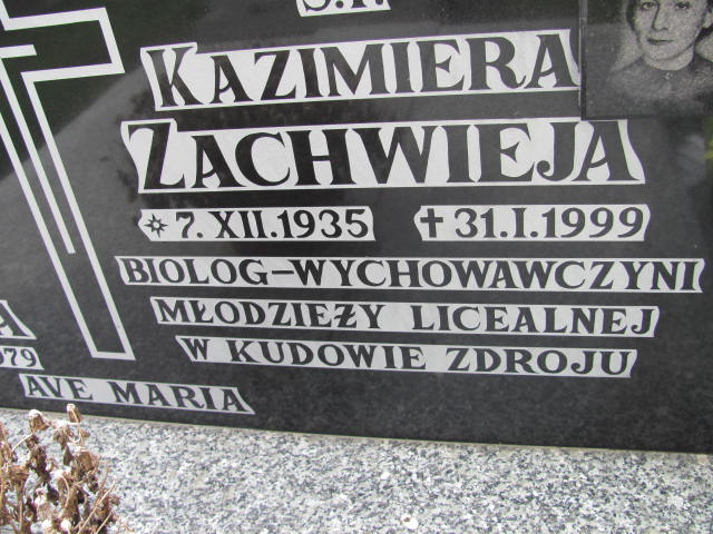 Kazimiera Zachwieja 1935 Bystrzyca Kłodzka - Grobonet - Wyszukiwarka osób pochowanych