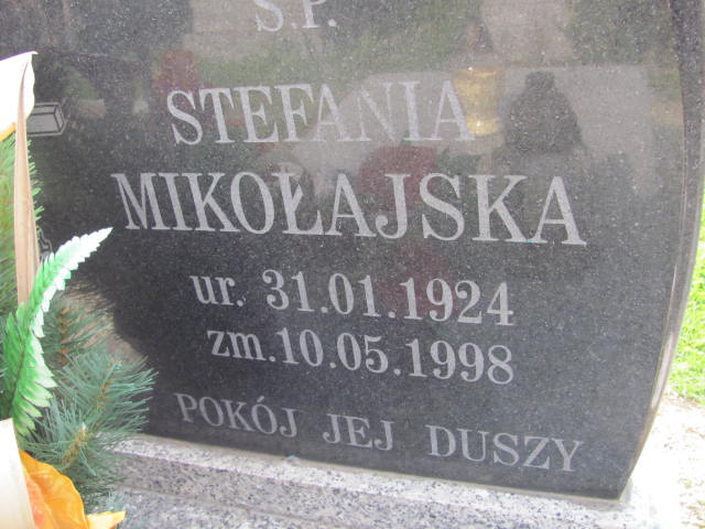 Stefania Mikołajska 1924 Bystrzyca Kłodzka - Grobonet - Wyszukiwarka osób pochowanych