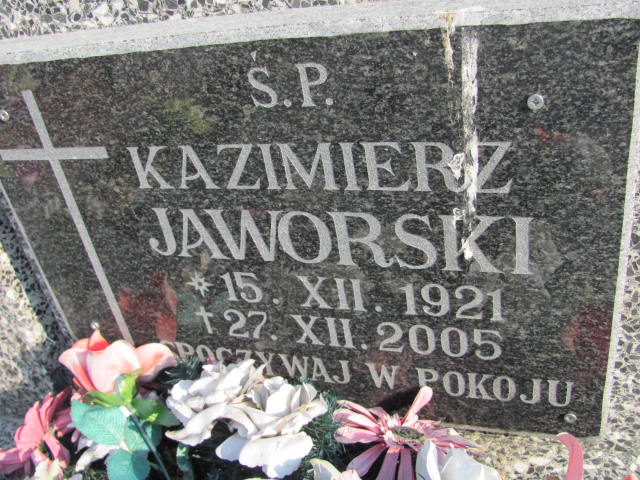 Kazimierz Jaworski 1921 Bystrzyca Kłodzka - Grobonet - Wyszukiwarka osób pochowanych