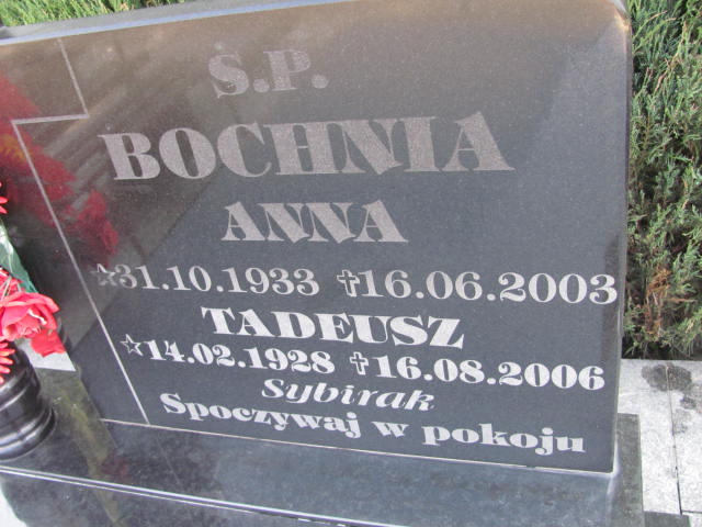 Anna Bochnia 1933 Bystrzyca Kłodzka - Grobonet - Wyszukiwarka osób pochowanych