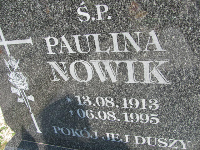 Paulina Nowik 1913 Bystrzyca Kłodzka - Grobonet - Wyszukiwarka osób pochowanych