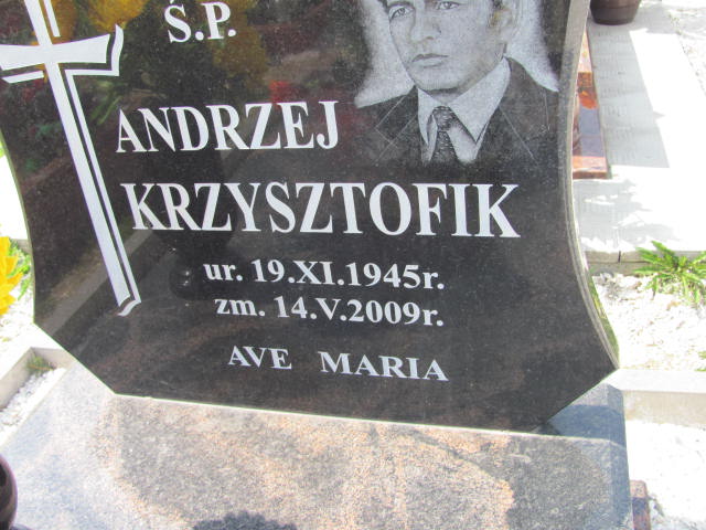 Andrzej Krzysztofik 1945 Bystrzyca Kłodzka - Grobonet - Wyszukiwarka osób pochowanych